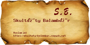 Skultéty Balambér névjegykártya